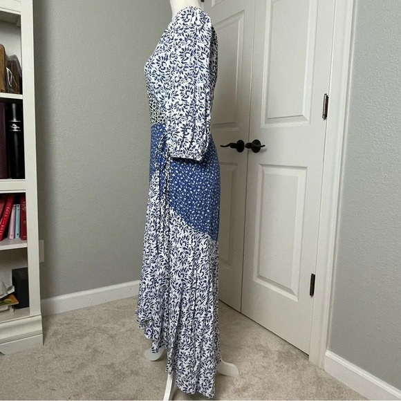 Ann Taylor Floral Wrap Flare Midi Dress Mixed Floral Print Sz 2 - Picture 4 of 13